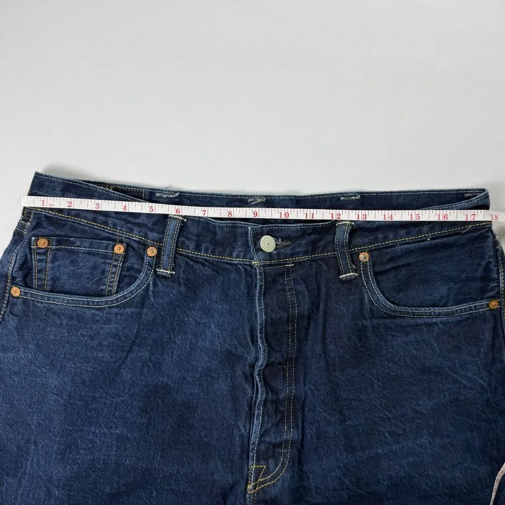Levi’s 501 Straight Leg Jeans Dark Wash Button Fly 38x32